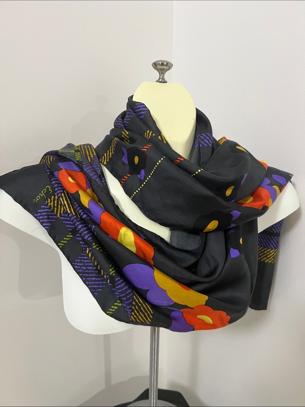 Vintage Echo Silk Oblong Scarf